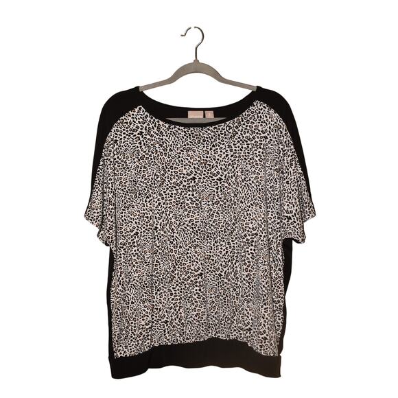CHICO'S $55 Stretch Leopard Print Dolman Sleeve Blouse Chico's 3 / US XL - Picture 1 of 4